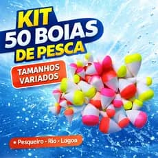Kit 50 Boias de Pesca Isopor Lambari Nº0 a Nº4 | Pesqueiro Rio Lagoa | Flutuante Luminosa