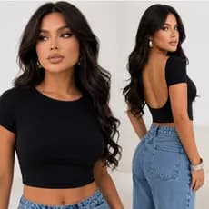Cropped Costa Nua Feminino Blusinha Suplex Premium Ombro a Ombro Moda Gringa Blogueira