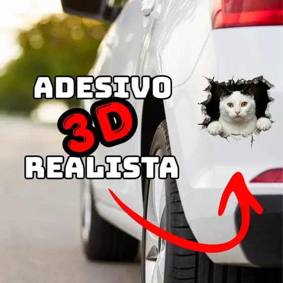 Adesivo Gato Curioso 3D A Prova D'agua 15 cm