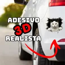 Adesivo Gato Curioso 3D A Prova D'agua 15 cm