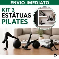 KIT 3 Estátuas Pilates Yoga Bola Suíça Escultura Decorativa