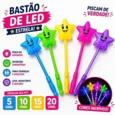 Kit 10 Varinhas de estrela bastão de Led luz neon coloridas brinquedo Lembrancinha Festa Presente