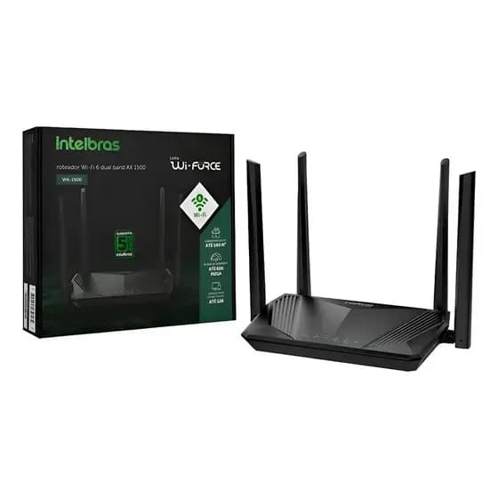 Roteador Intelbras Wifi 6 Dual Band Mesh Gigabit 4 Antenas w6-1500