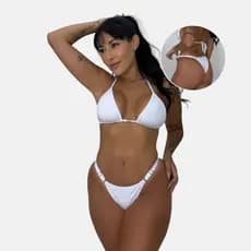 Biquíni Cortininha Fio Dental Com Regulagem - Secagem Rápida Confortável Moda Praia Verão