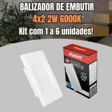 Balizador Embutir 2w Bivolt 4x2 Arandela Área Interna 6000K Luminária Escada Corredor IP20