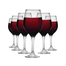 Jogo de 6 Taças Vinho Barone 490ml Vidro Cristalino Luxo Tinto Branco