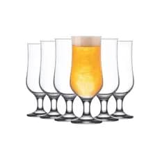 6 Taças Cerveja 385ml Vidro Resistente Chopp Beer Bar Restaurante Luxo