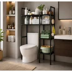 Estante Rack Organizador De Banheiro Lavanderia Multifuncional Com Suporte e Prateleiras De Armazenamento Apartamento