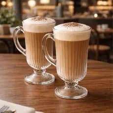 Jogo 6 e 3 Canecas Cappuccino Canelada 250ml Coffee Café Luxo Vidro Cristalino Premium