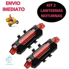 Lanterna de Bike Forte Kit com 2 Usb 4 Modos de Uso Noturno Para Ciclistas