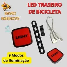 Lanterna Traseira Led Recarregável Para Bicicleta Vista Light 9 Modos Alta Visibilidade Noturna