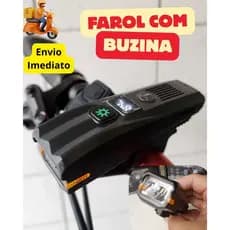 Farol Lanterna Wireless Bike com Buzina Luz Led Potente Sinalizador Recarregável Acessórios Biciclet
