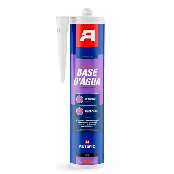 Silicone A Base D'água Cor Branco de 400G Autofix Vedação Preenchimento