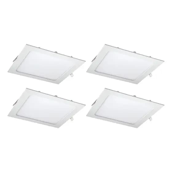 KIT 4 UNIDADES PLAFON EMBUTIR QUADRADO Branco Quente 3000K/3200K POTÊNCIA 24W