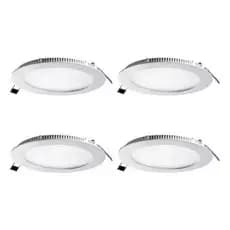 Kit 4 Unidades Plafon Embutir Redondo Branco Quente 3000K/3200K Potência 12w