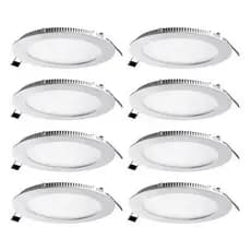 Kit 8 Unidades Plafon Embutir Redondo Branco Quente 3000K/3200K Potência 12w