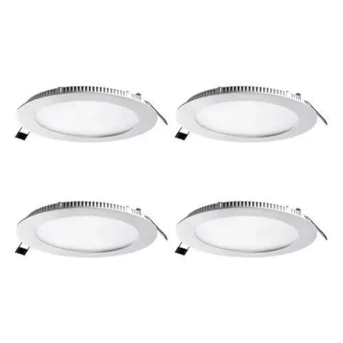 Kit 4 Unidades Plafon Embutir Redondo Branco Quente 3000K/3200K Potência 18w