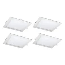 KIT 4 UNIDADES PLAFON EMBUTIR QUADRADO 3200K POTÊNCIA 18W
