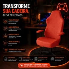 Capa para Cadeira Gamer Presidente Executiva de Escritório Luxo tecido Matelado Protetora 4 Peças