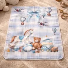 Kit 2 Mantas Bebê Flannel Para Berço Cobertor Infantil Estampado Macio Quentinho Confortável