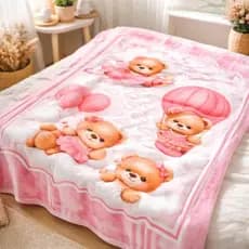 Manta Bebê Flannel Para Berço Estampada Infantil Menino Menina Macia Quentinha Confortável
