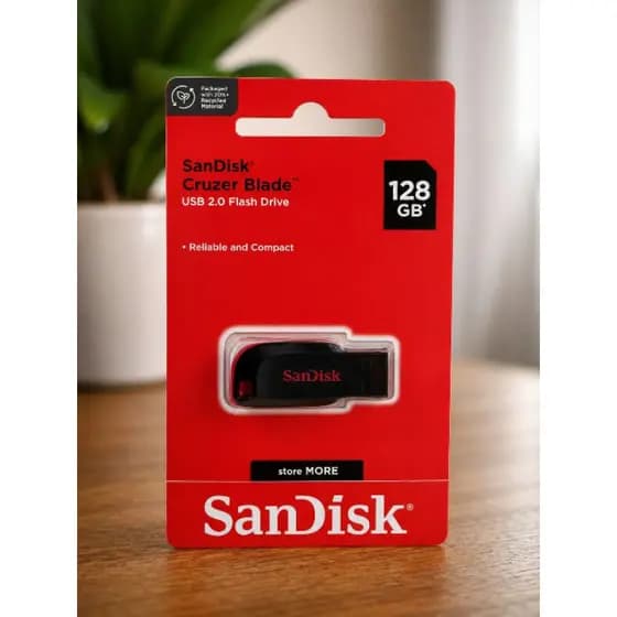 Pen Drive SanDisk Cruzer Blade 128GB Original USB 2.0 Flash Drive Rápido Compacto