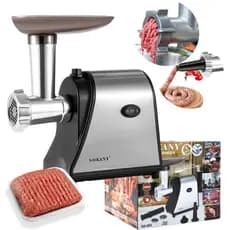 Máquina Moer Moedor De Carne Elétrico 1500W Faz Linguiça Carne Frango 110V 220V