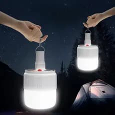 Lâmpada emergência Lanterna Solar Bateria Recarregável 5 Niveis De Luz Camping Com Gancho Economia de energia emergência