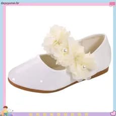 Meninas E # 39 ; Crianças & 39sapatilhas De Balé , Sapatos De Boneca Batizado Festa , Tamanhos De Flores 16 A 34
