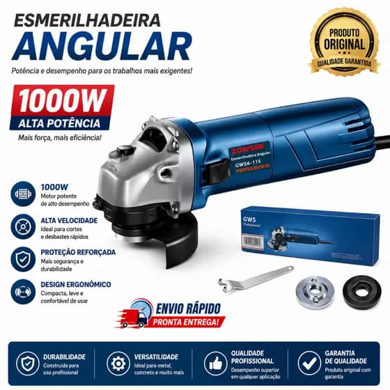 esmerilhadeira 220V lixadeira 1000W Genérica bosch lixadeira 110V GWS6-115 serra elétrica Angular