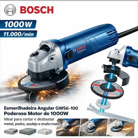 esmerilhadeira lixadeira bosch 110v GWS6-100 serra 1000W lixadeira 220V Angular esmerilhadeira Corte