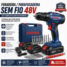 Furadeira parafusadeira 48v furadeira de impacto elétrica martelete rompedor Genérica bosch Baterias