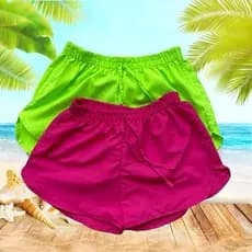 Kit 3 Short Tactel Feminino P ao Plus Size Moda Praia Clube Parque Tecido Leve
