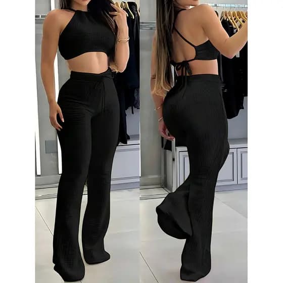 Feminino Calça Flare Forrada PP, P, M, G, GG