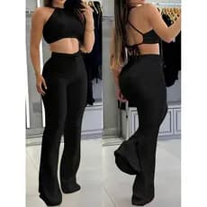 Feminino Calça Flare Forrada PP, P, M, G, GG
