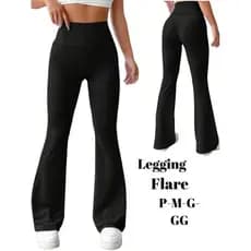 Calça Flare Feminina Legging Bailarina Boca de sino Cós Alto qualidade e elegancia