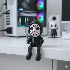 Jason articulado decorativo para Setup Gamer decoração criativa para / estante / mesa geek
