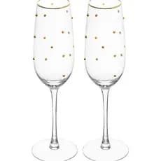 Conjunto 2 Taças para Champanhe Balls Fio de Ouro 220ML