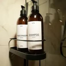 Kit Frascos 2pçs Shampoo Condicionador Organizador de Banheiro Minimalista Âmbar 500ml Prime âmbar