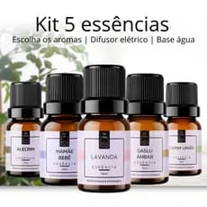 Kit 5 Essências PATRA Aromas & Embalagens para aromatizador difusor elétrico para Ambientes 10ml