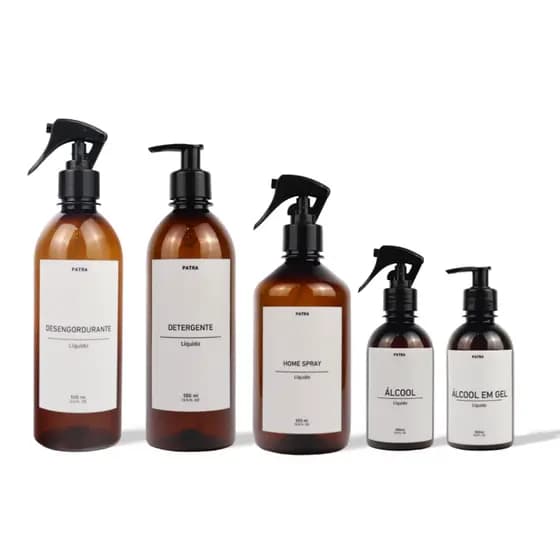 Kit limpeza PET âmbar 5 pçs PATRA