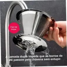 Coador de Café Inox Tamanho 103 Reutilizável Filtro Permanente Ecológico Sustentável