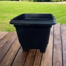 Conjunto 10 Vasos Quadrado 2,5 litros Preto Plástico para Plantas Suculentas Flores Jardim Decoração
