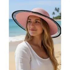 Chapéu Praia Aba Grande Diversas Cores e Modelos Feminina Ref1- 0627 Ref2- 19009