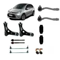 Kit Suspensão Dianteira Completa c/ Terminais e Coifas - Citroen C3 - 2014 a 2016