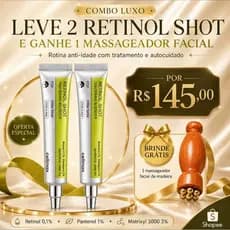 Kit Promocional 2 Retinol Facial Celimax 15ml + Massageador Facial Anti-idade Linhas Finas Sinais e Rugas