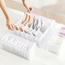 Kit 3 Organizador Estampa Floral para Calcinha Sutiã Meias Cuecas Ideal para Gavetas/Guarda Roupa