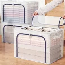 Caixa organizadora 66 Litros alça e zíper Guardar-roupa/Closet/Armários/Roupas/Edredom/Cobertores