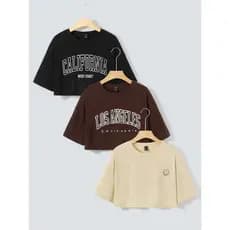 Cropped Feminina Cores Terra California Los Angeles Estilo de Rua Academia over confortavel