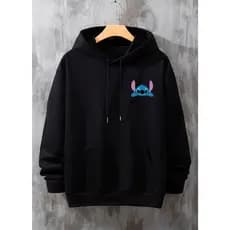 Casaco de Moletom Agasalho Feminino Stitch Blusa de Frio Bolso Canguru algodão Premium